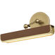 Valise Picture 11 watt 13.8 inch Vintage Brass and Cognac Leather Picture Light Wall Light